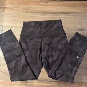 Lululemon Athletica Black Camouflage 23” Wunder Train Leggings